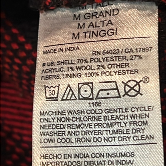 Old Navy Plaid Soft-Brushed Utility Shacket for Women Medium Tall Red Black - Picture 8 of 8